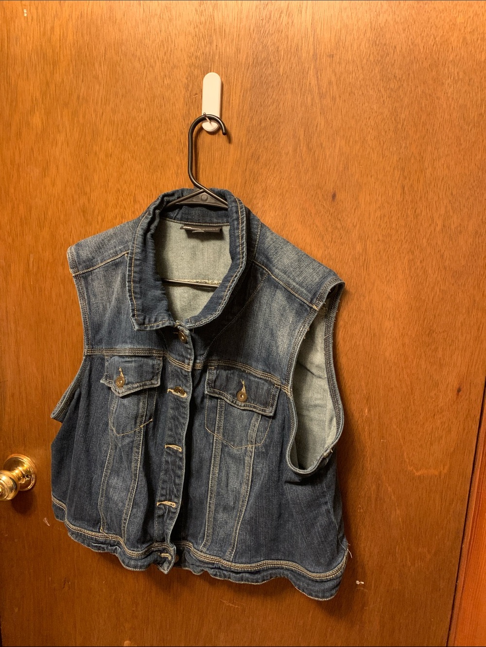 Lane Bryant Dark Blue Denim Vest with Button Front